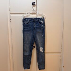 Rewash Women's Dark Blue Skinny Jeans with Distressed Details